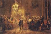 Adolf Friedrich Erdmann Menzel The Flute Concert of Frederick II at Sanssouci oil painting on canvas